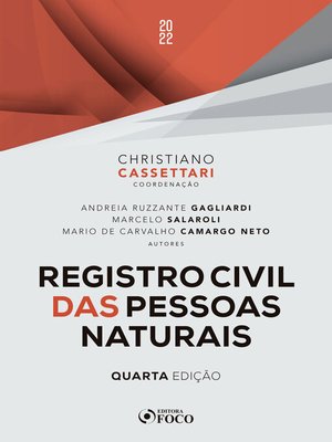 cover image of Registro civil das pessoas naturais